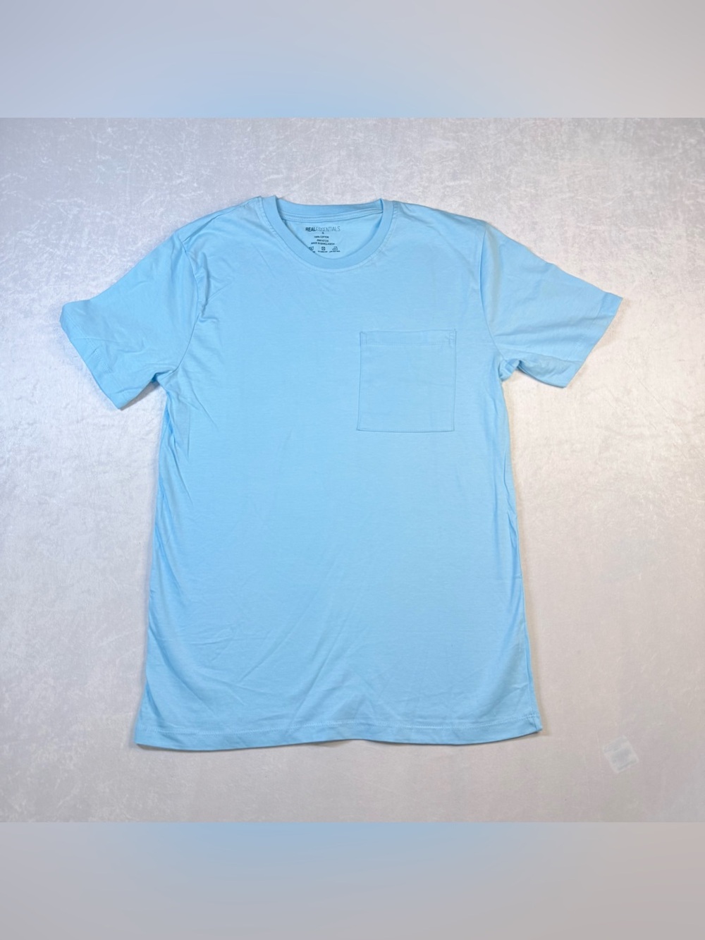 Real Essentials Light Blue Short Sleeve Pocket Tee